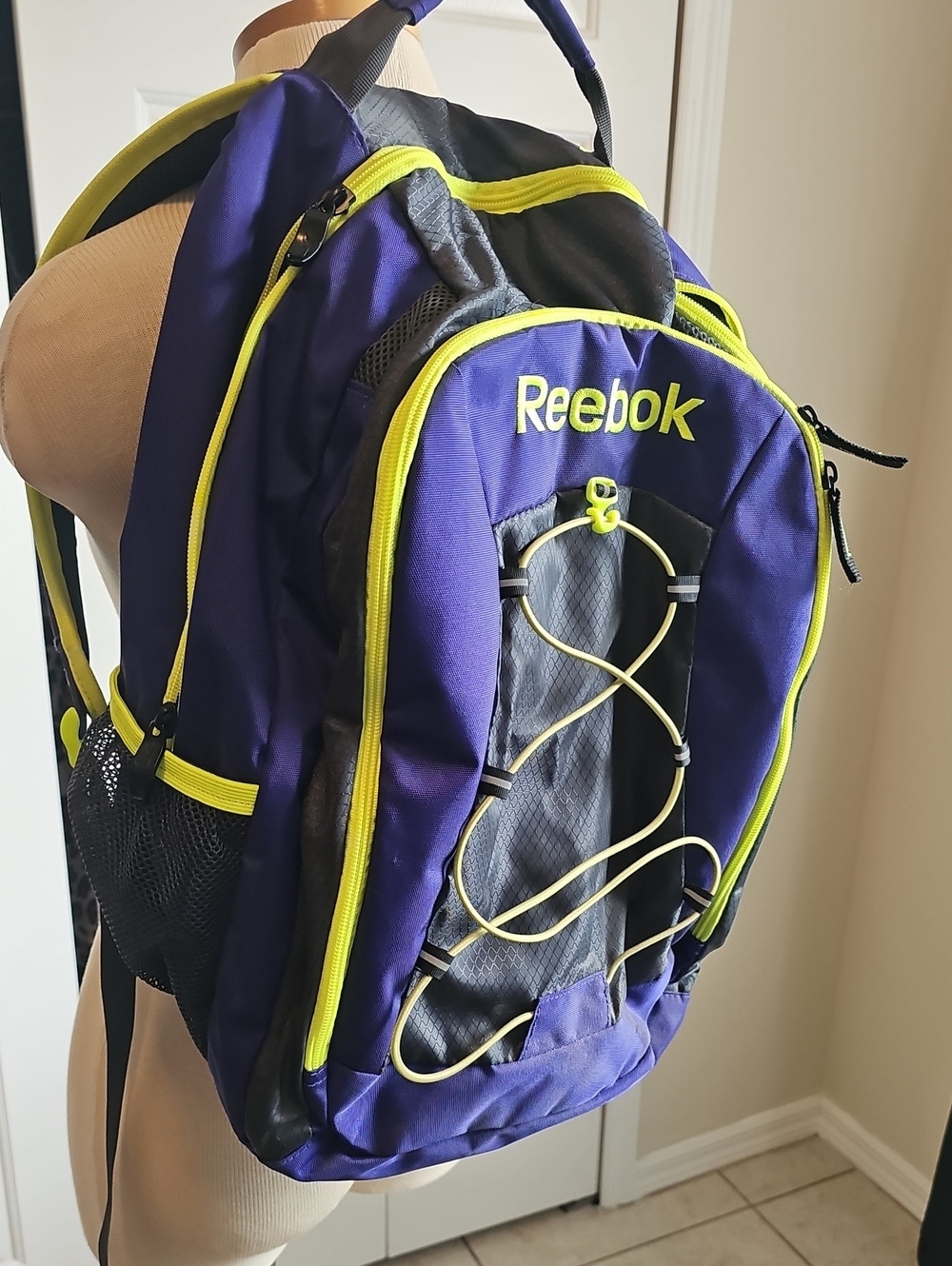Reebok Purple & Neon Yellow Backpack. New With Out Tags.